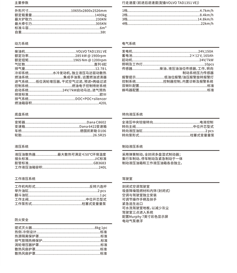 WJ-6 鏟運機參數