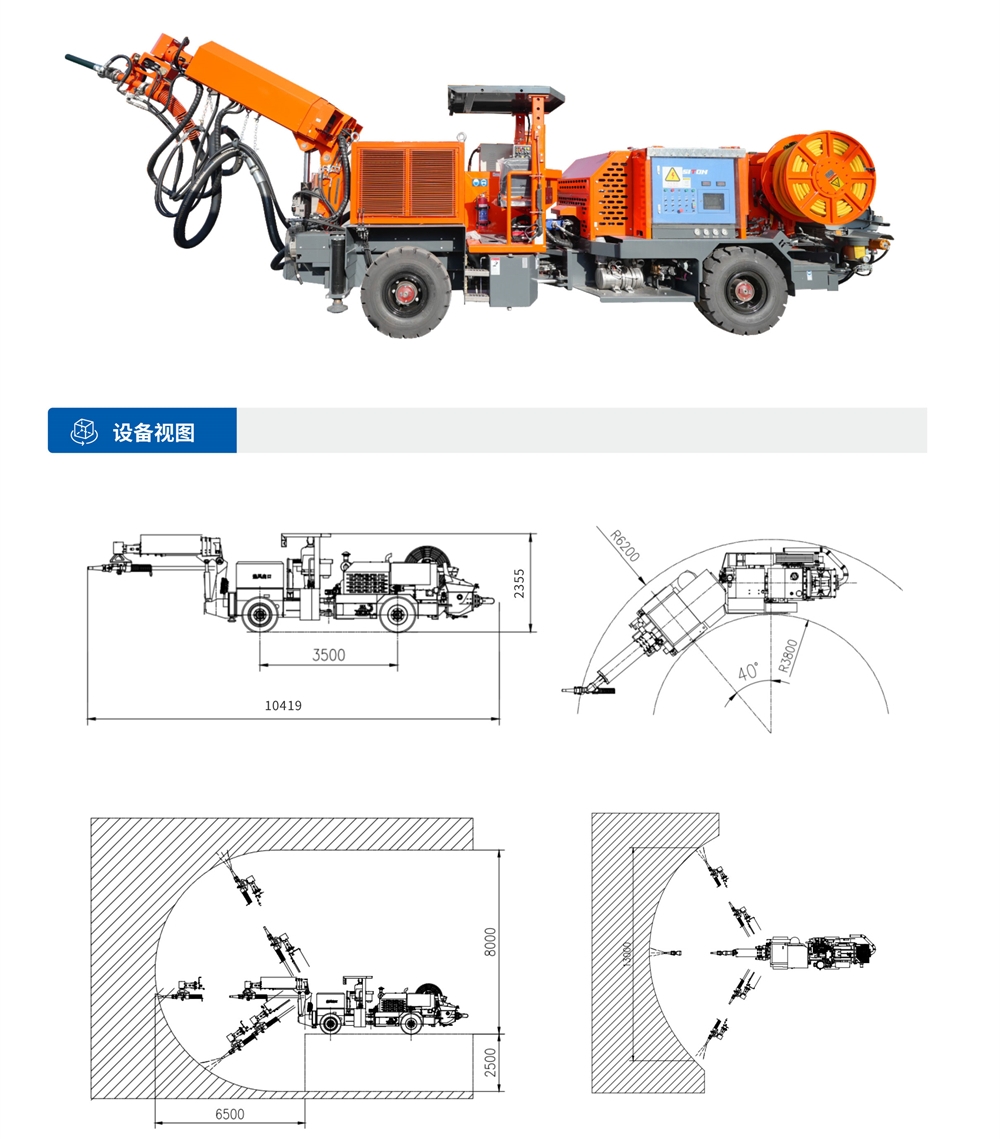 HP4礦用(use)混凝土噴射車設備視圖