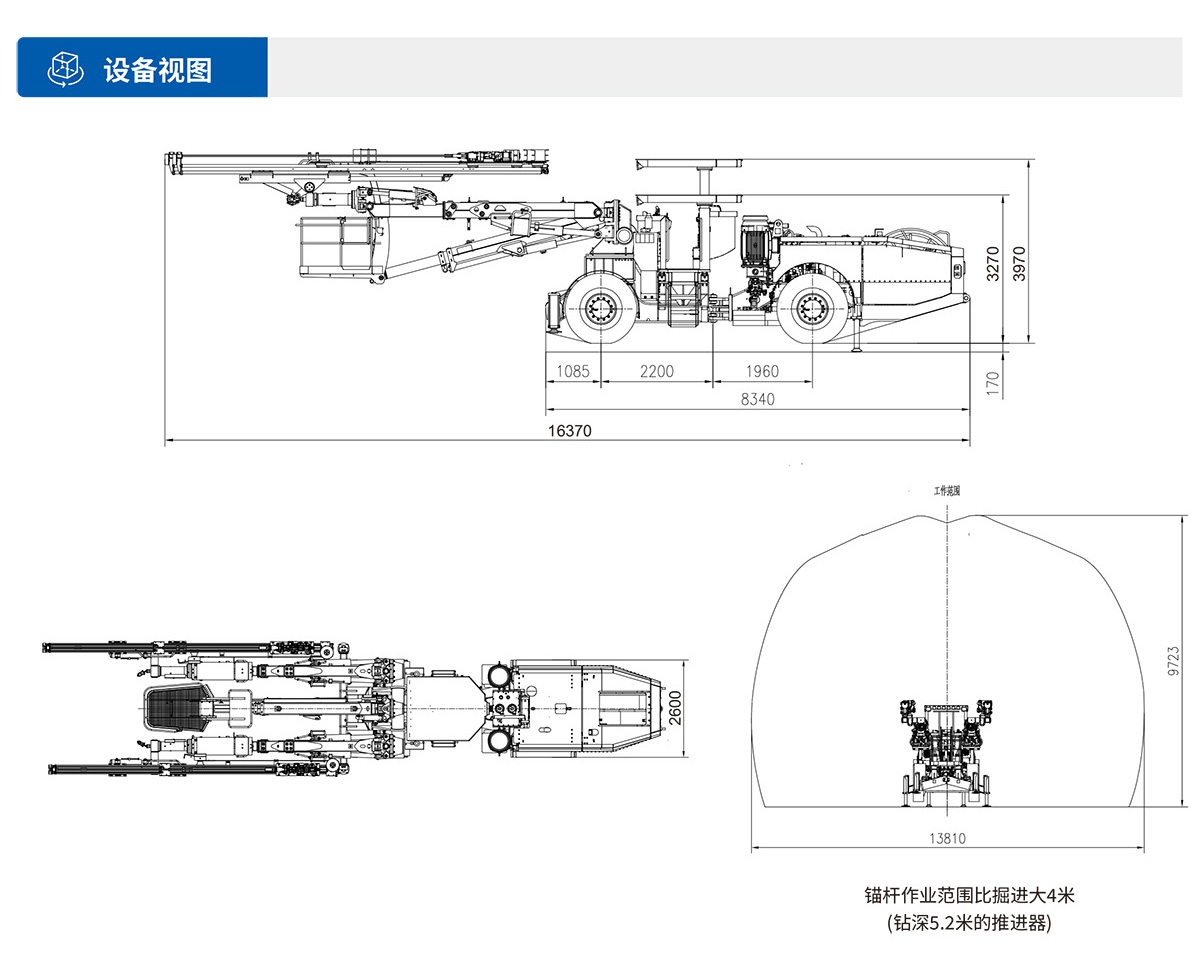 雙臂（液壓）鑿岩台車設備視圖